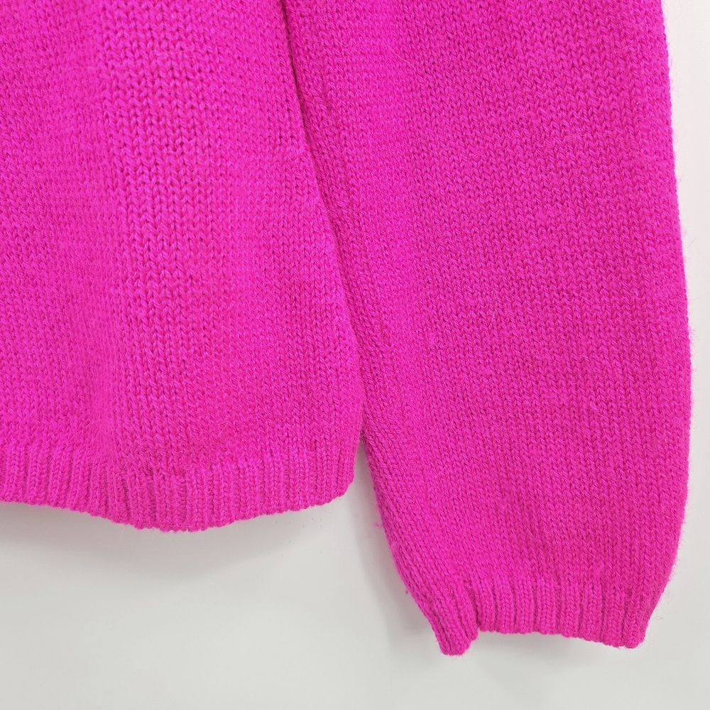 NELL Alpaca Sweater Hot Pink Off Shoulder - Picture 4 of 12